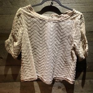 Joie Fanny B Eyelet Fringe Scalloped Edge Top